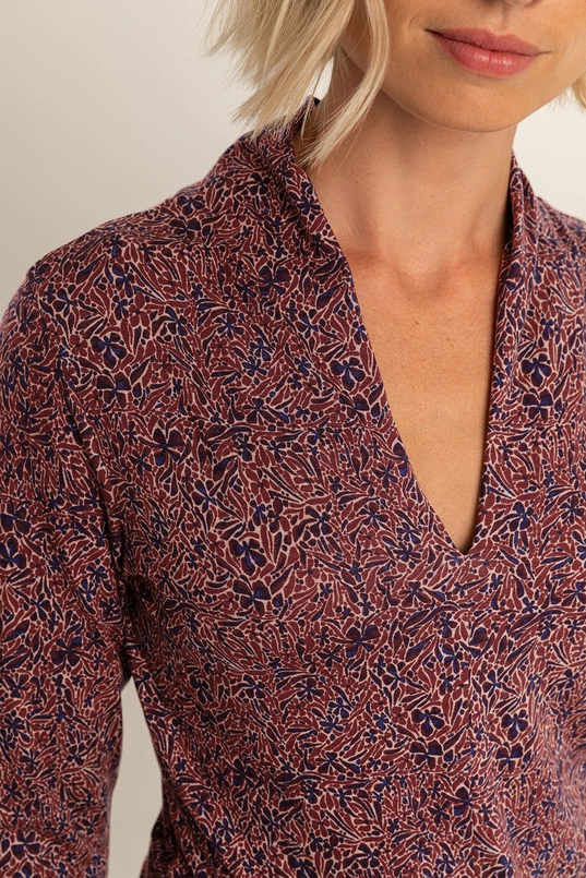 V-hals top met print