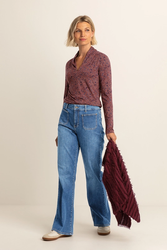 V-hals top met print