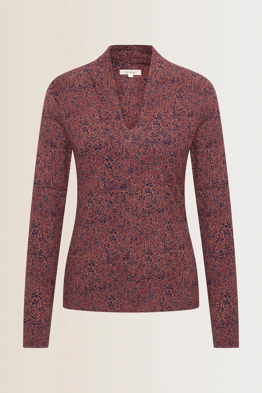 V-hals top met print
