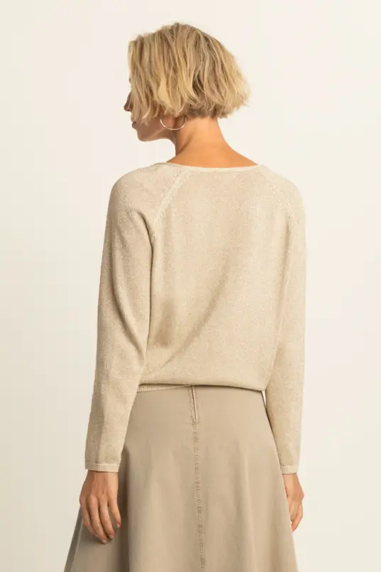 V-hals trui met lurex