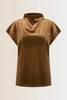 Velvet top met high neck