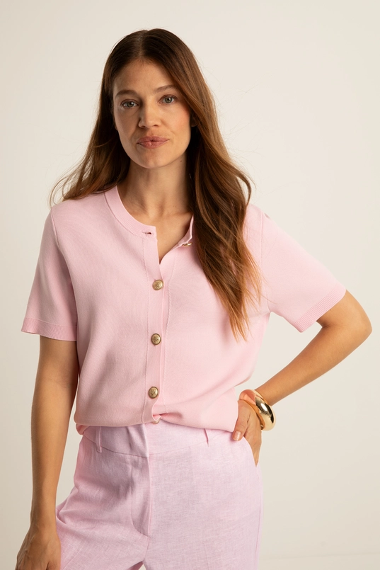 Vest met korte mouwen en knopen