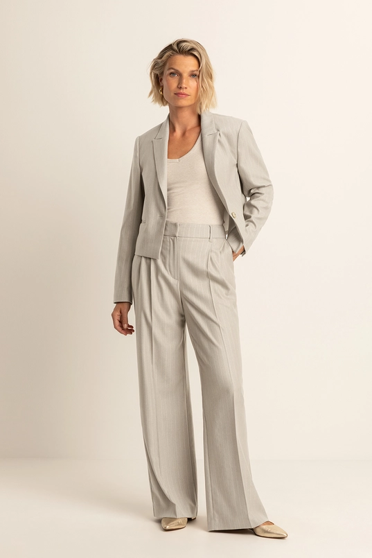 Wide leg broek met krijtstreep