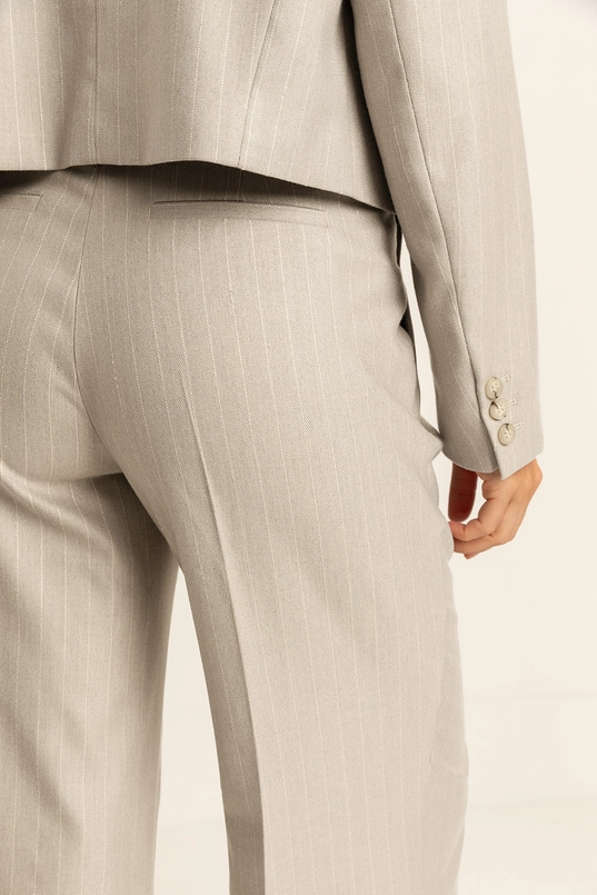 Wide leg broek met krijtstreep