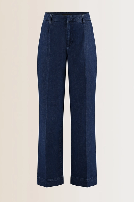 Wide leg jeans met plooien