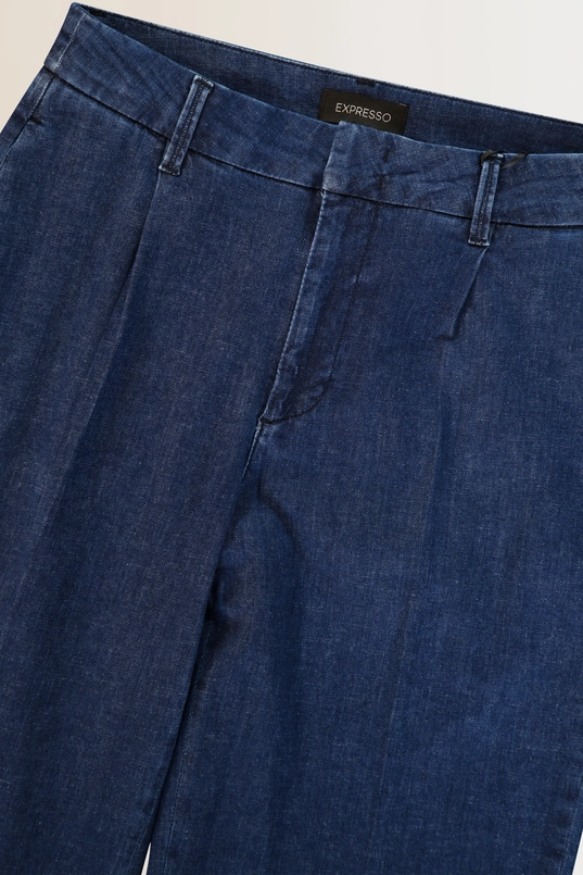 Wide leg jeans met plooien