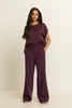 Wide leg pantalon met koord