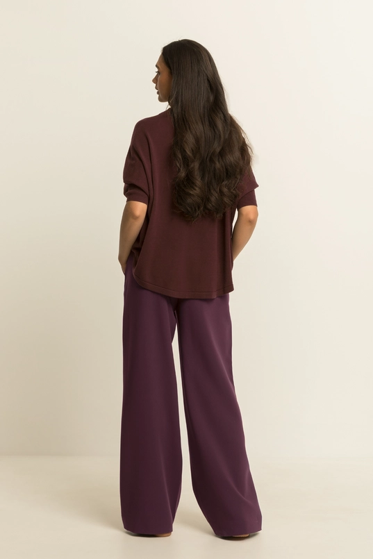 Wide leg pantalon met koord