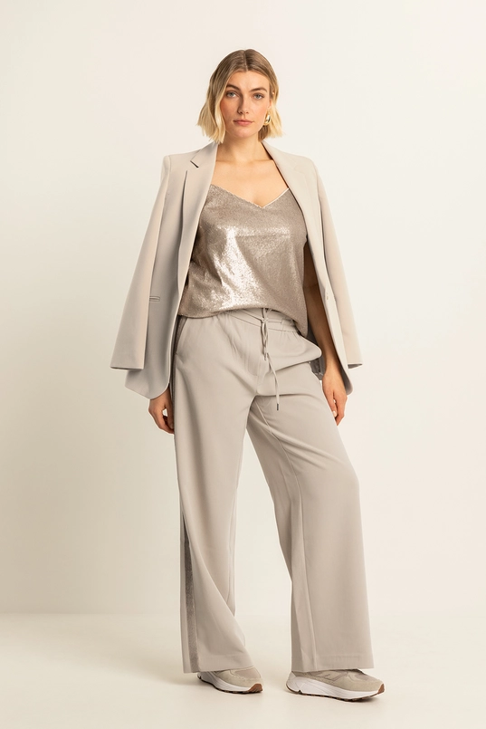 Wijde broek met paillettendetail