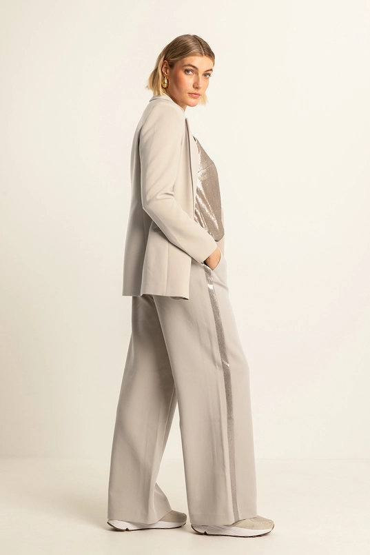 Wijde broek met paillettendetail