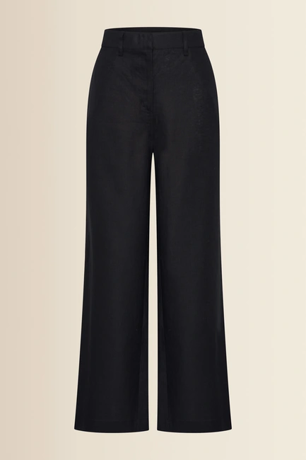 Wijde linnen broek