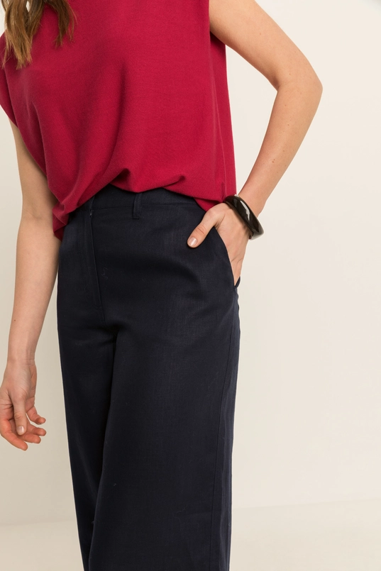 Wijde linnen broek