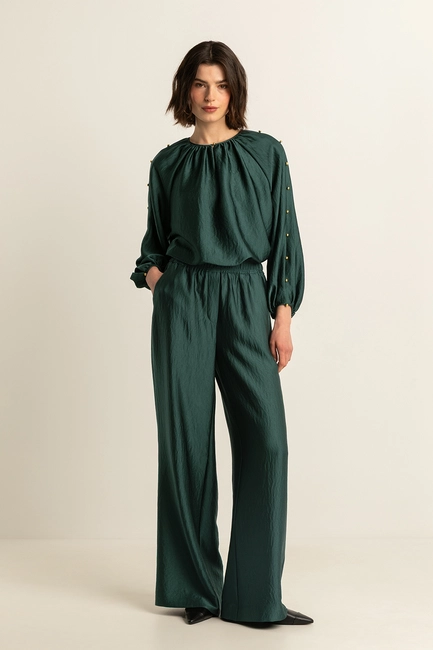 Wijde satijnen broek