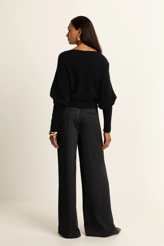 Wijde satijnen broek