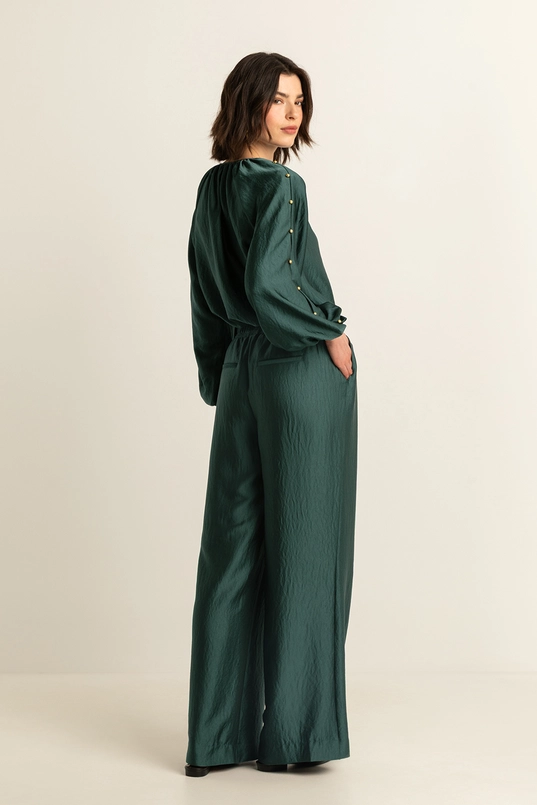 Wijde satijnen broek