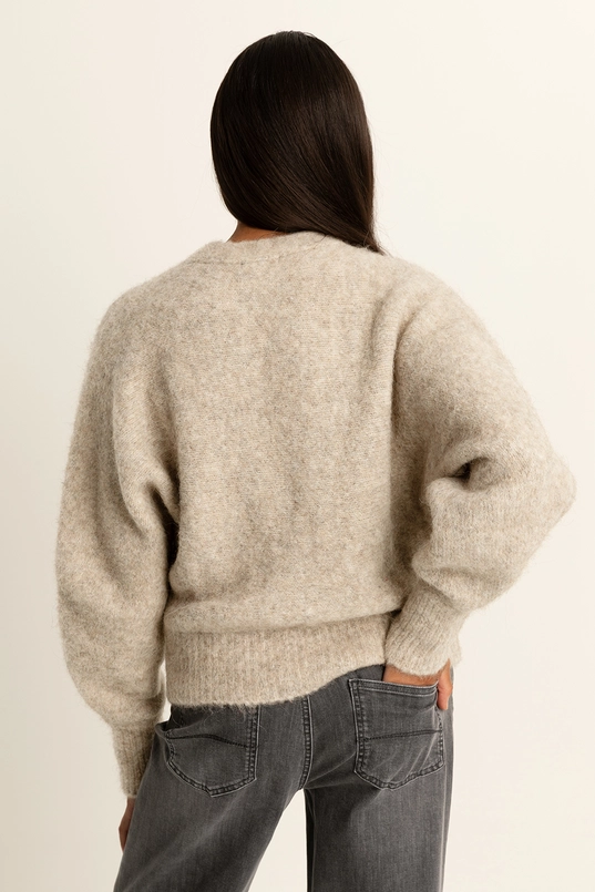 Wol-mix vest met V-hals