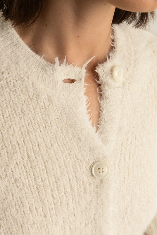 Zacht vest met knoopsluiting